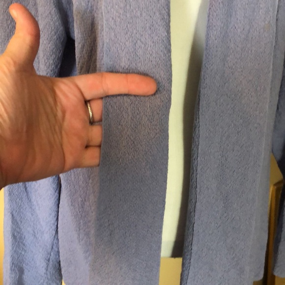 EILEEN FISHER size XL Cardigan  Ooen Front  Lavender Wool Crepe cozy yearround - Picture 10 of 14